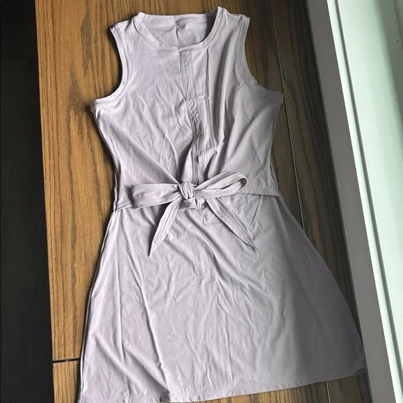 NWOT Halara Sleeveless Lilac Tie Front Dress with Shorts - Picture 4 of 4